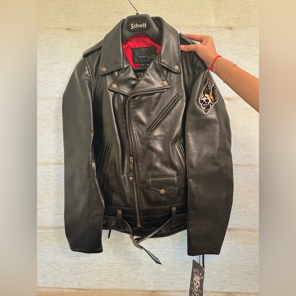 Rare NWT Schott NYC Perfecto Sailor Jerry genuine leather jacket